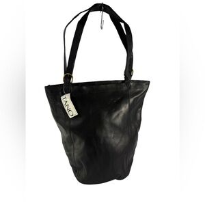 Tano Elegant Black Leather Tote